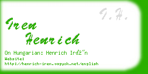 iren henrich business card